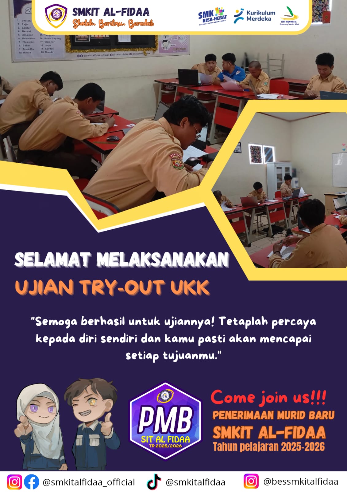 Kegiatan TRYOUT UKK Uji Kompetensi Keahlian SMKIT AL Fidaa TP. 2024/2025
